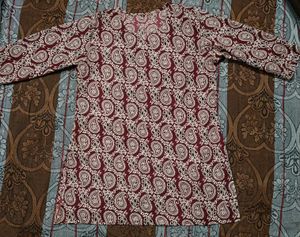 Maroon Paisley Print Kurta