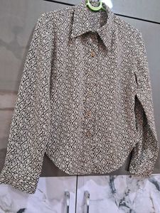 Classic Geometric Print Button-Up Shirt