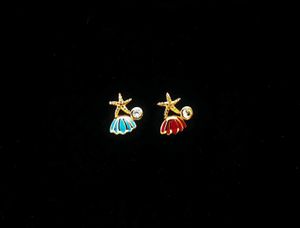 Anti-Tarnish Starfish & Seashell Stud Earrings