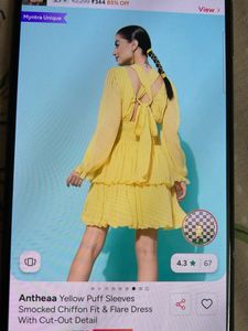 Yellow Cutout Mini Dress