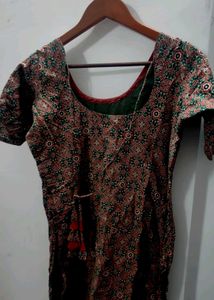 Ajrakh printed kurta with lining