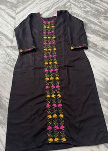 Embroidered Black Kurta Set