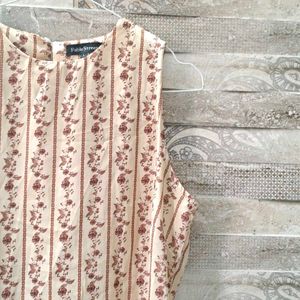Floral Striped Sleeveless Top