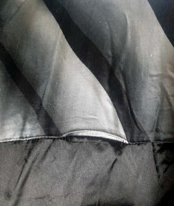 Satin Dress Black &amp; White Strips Women's Partywear