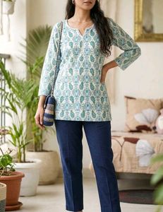 Boho Paisley Print Tunic Top