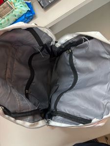 Stylish White &amp; Brown Backpack