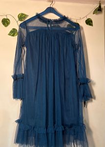 Boho Sheer Ruffle Dress