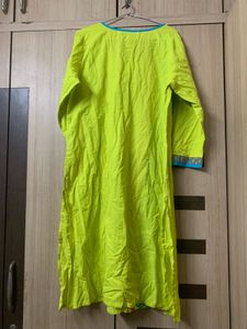 Vibrant Lime Green Embroidered Kurta