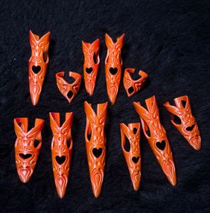 3D printed Gothic Heart Fingernail Rings