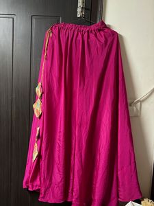 Vibrant Pink  Silk Ethnic Skirt