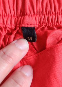 Brand- Melange By Lifestyle Red Cotton Pant