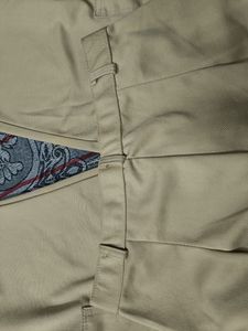 Khaki Wide Leg Cargo Pants
