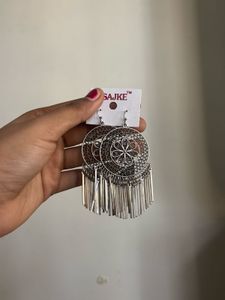 Boho Silver Dangle Earrings