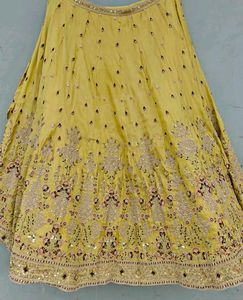 Stunning Yellow Embroidered Lehenga