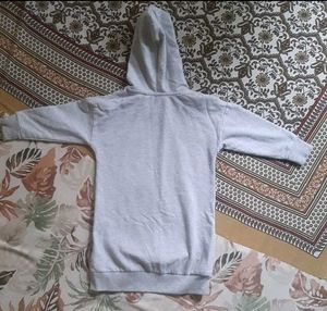 Grey Hooded Top with "M" Graphic