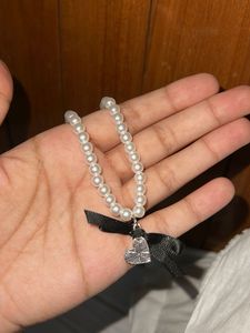H&amp;M Pearl Necklace with Heart Charm