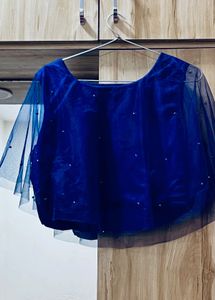 Blue Sheer Overlay Top