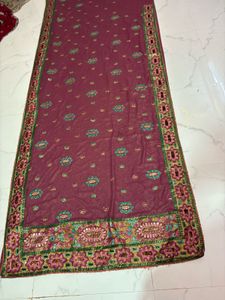 multicolour work Embroidered Saree