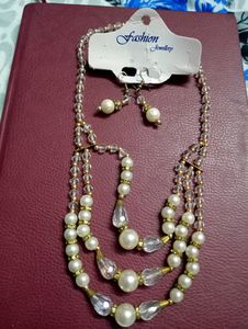 Pearl & Trishtal Nacklace & Earrings
