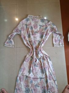 Floral Kurta Set with Embellished Neckline