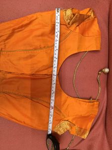 1-TimeUsed GreyLehngaWthOrangeBorder+Blouse+Dupat