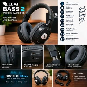 🎧 Leaf Bass 2 Wireless Bluetooth Headphones