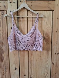 Cropped Crochet Cami Top