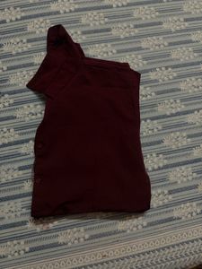 Maroon Button-Up Shirt
