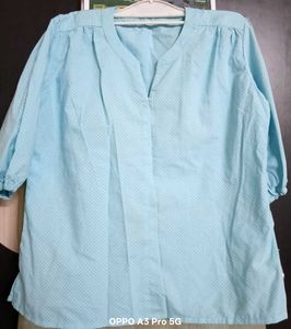 Light Blue Polka Dot Blouse