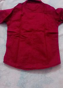 Men's Maroon Short Sleeve Shirt
