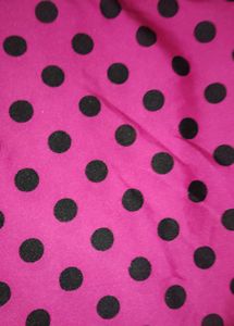 dark Pink Polka Dot Kurta Set with Pants