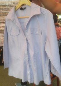 H&M blue and white shirt