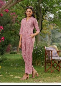 Pink Floral Print Jumpsuit