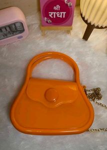 Vibrant Orange Patent Handbag