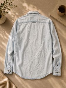 wrogn light wash denim shirt