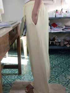 Light /butter Yellow casual pants / trousers