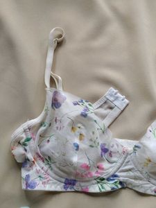 Light Blue Floral Embroidered Bra