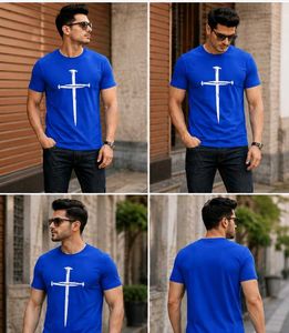 Men's Blue Graphic T-Shirt