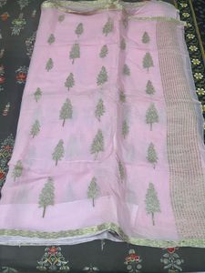 light pink saree