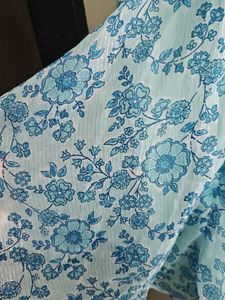 Global Desi Blue Floral Halter A line Kids Dress