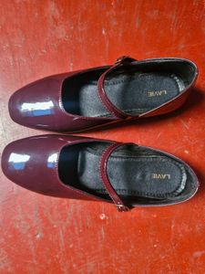 Burgundy Patent Mary Jane Flats