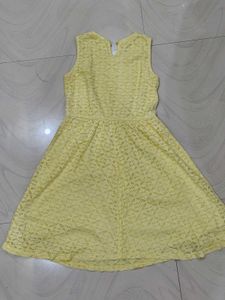 Y2k butter Yellow Lace Dress