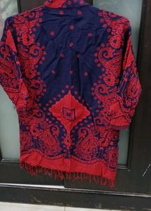 Vibrant Paisley Print Woolen Kurta - New