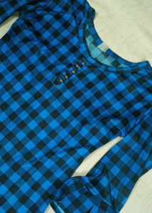 Cozy Blue Plaid Night Suit Set