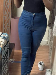 Shein Dark Blue Skinny Jeans (Super Stretchable).