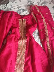 Stunning Pink Kurta with Gold Embellishments