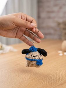 Cute Crochet Dog Keychain