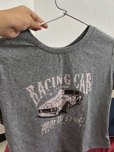 Grey Graphic Crop Top