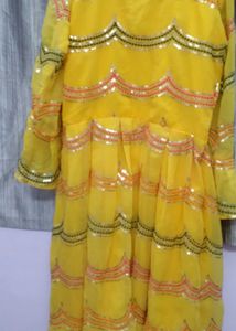Vibrant Yellow Lehenga Choli Set best for haldi