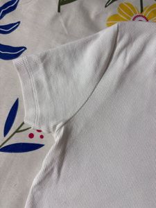 Classic Ribbed White T-Shirt